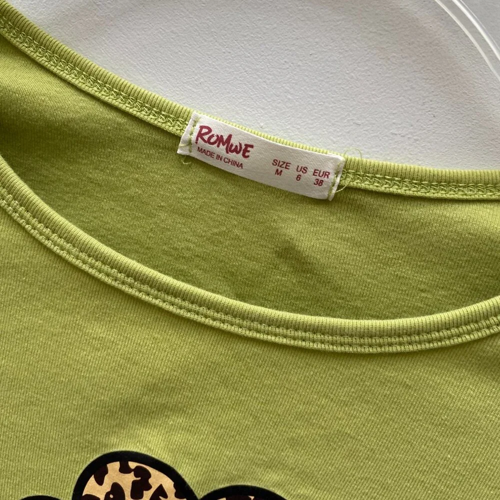 Green Babydoll Crop Top size Medium tee